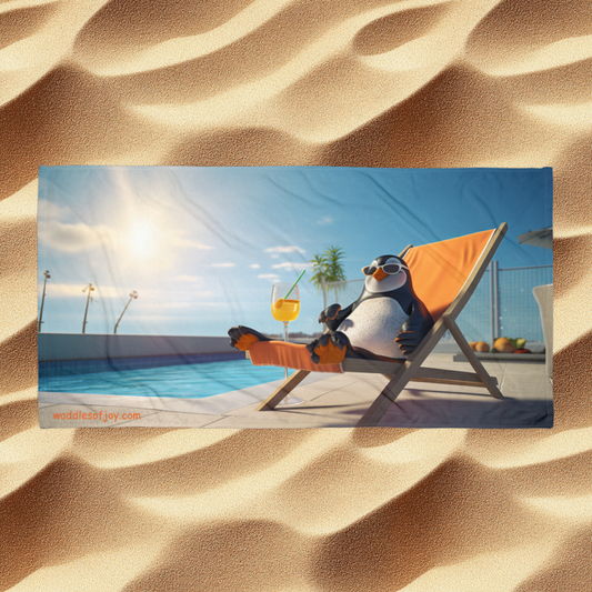 Chillin' Penguin Beach Towel