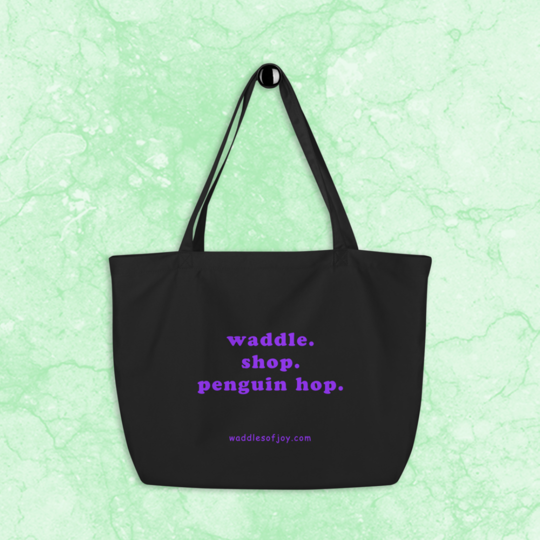 Synthwave Penguin Tote Bag