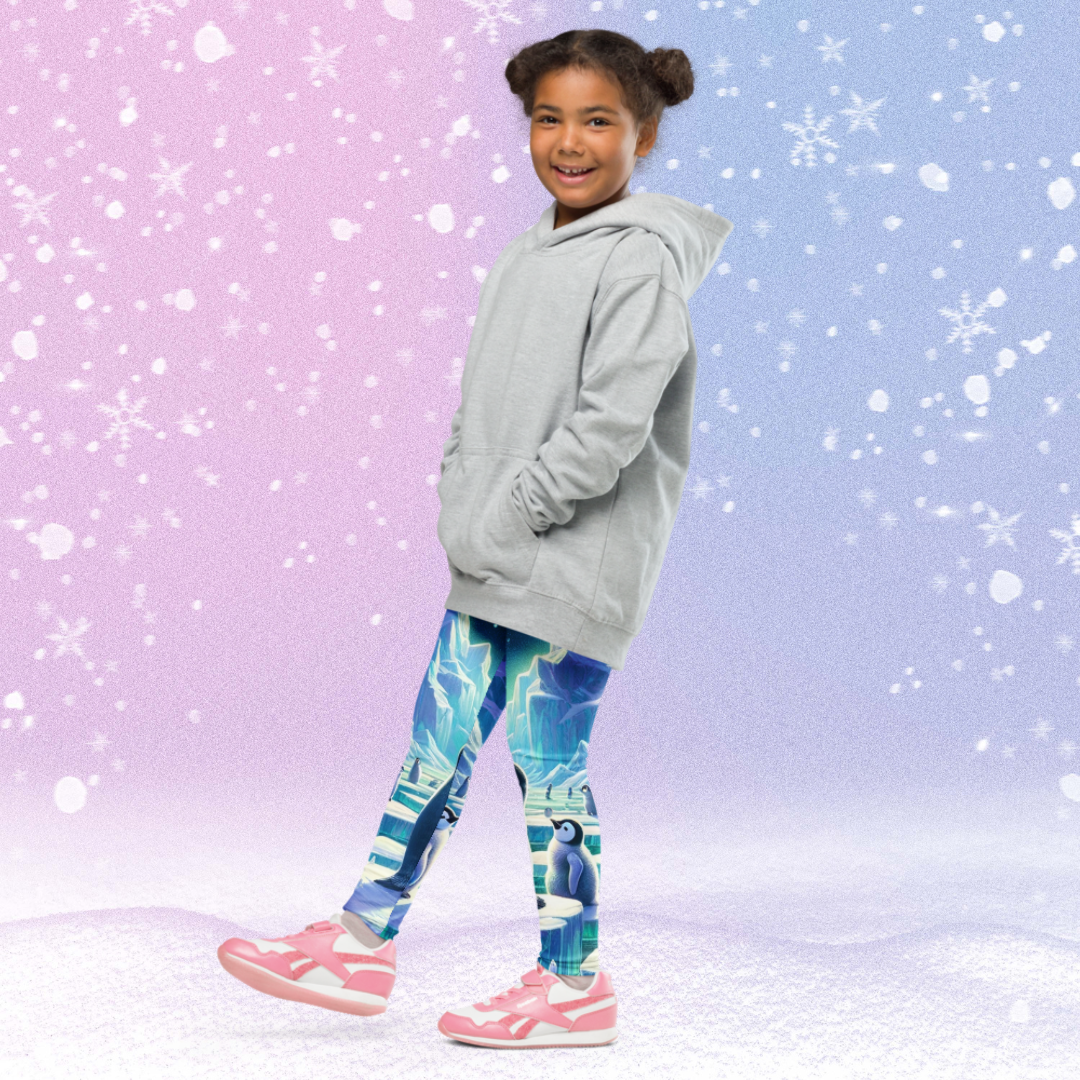 Arctic Penguins Kids Leggings (Sizes 2T-7)