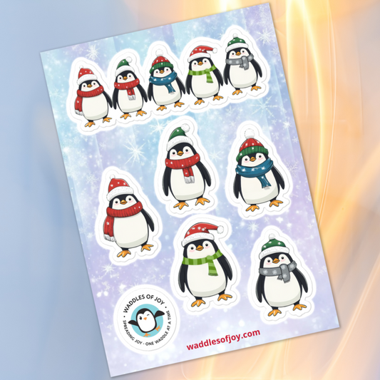 Festive Penguin Sticker Sheet