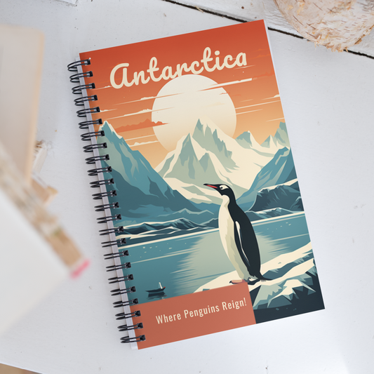 Antarctica Penguin Spiral Notebook