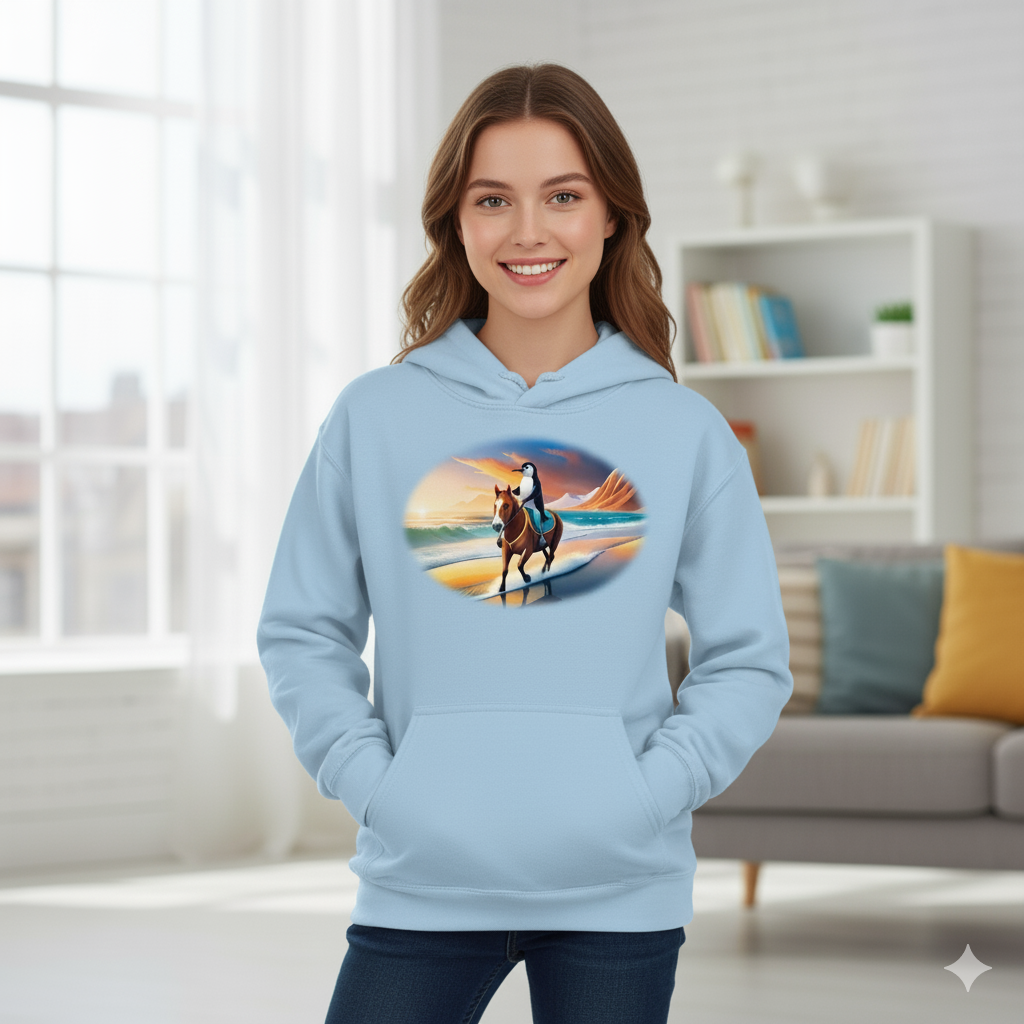 Penguin Rider Unisex Hoodie – Ride Into Chilldom